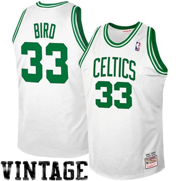 Men's  Celtics #33 Larry Bird Authentic Hardwood Classics Jersey